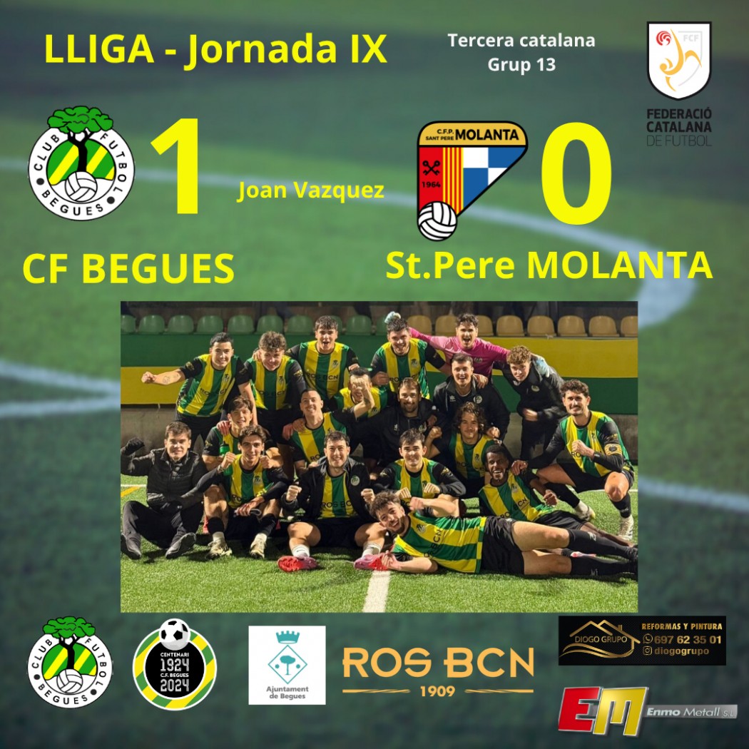 El Begues guanya 1-0 al Molanta i torna a ser colider 