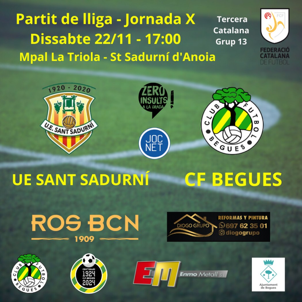 El Begues visita dissabte el camp del Sant Sadurní 